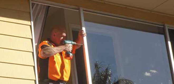 Technician repairing window same day